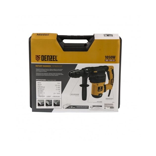 Перфоратор електричний RHV-1050-38-max, SDS-max, 1050 Вт, 10 Дж, 2 плюс 1 режим Denzel, фото , зображення 15 | SNABZHENIE.com.ua