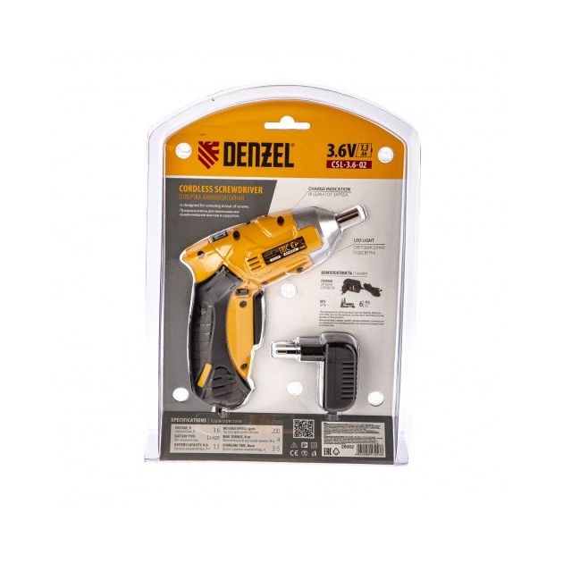 Отвертка акумуляторна CSL-3.6-02, Li-Ion, 3.6 В, 1.3 А*г, в блистері Denzel, фото , зображення 14 | SNABZHENIE.com.ua