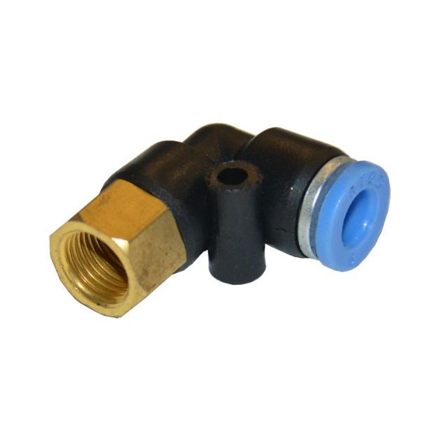 Угловой цанговый фитинг для шлангов PU/PR 4ммX1/4 AIRKRAFT SPLF04-02, фото  | SNABZHENIE.com.ua
