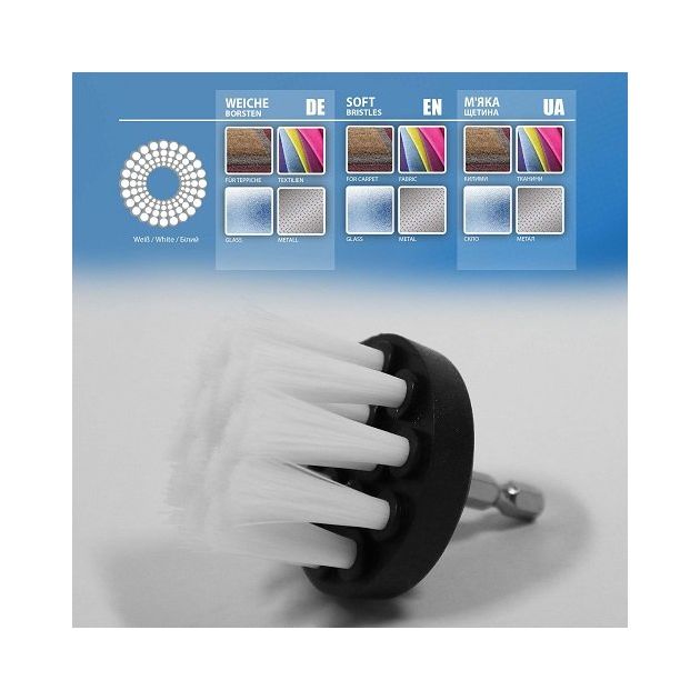 Щітка нейлонова біла S&R 51 мм пряма пряма м'яка, фото , зображення 9 | SNABZHENIE.com.ua