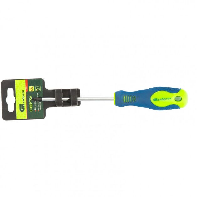 Отвертка PH1 100 мм CrV с двухкомпонентной рукояткой Сибртех, фото , изображение 4 | SNABZHENIE.com.ua