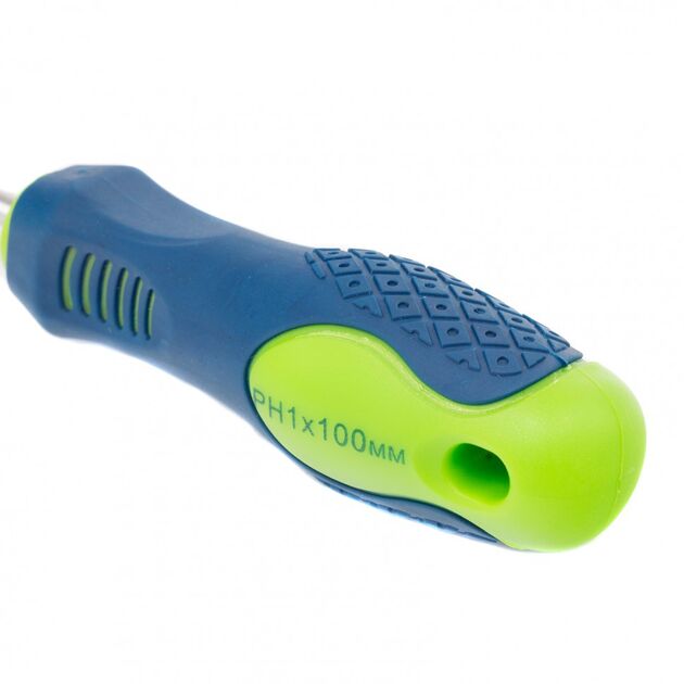 Отвертка PH1 100 мм CrV с двухкомпонентной рукояткой Сибртех, фото , изображение 3 | SNABZHENIE.com.ua