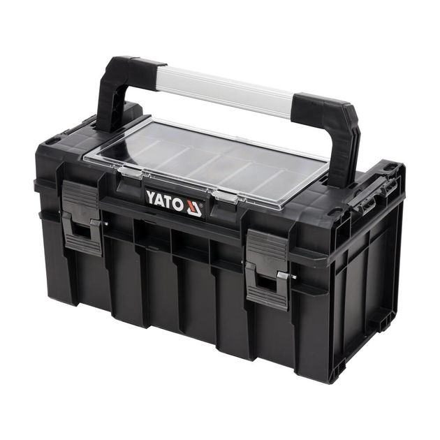 Ящик для інструментів YATO з органайзером, 5 ячейок, 450х260х240 мм, пластиковий корпус, фото  | SNABZHENIE.com.ua