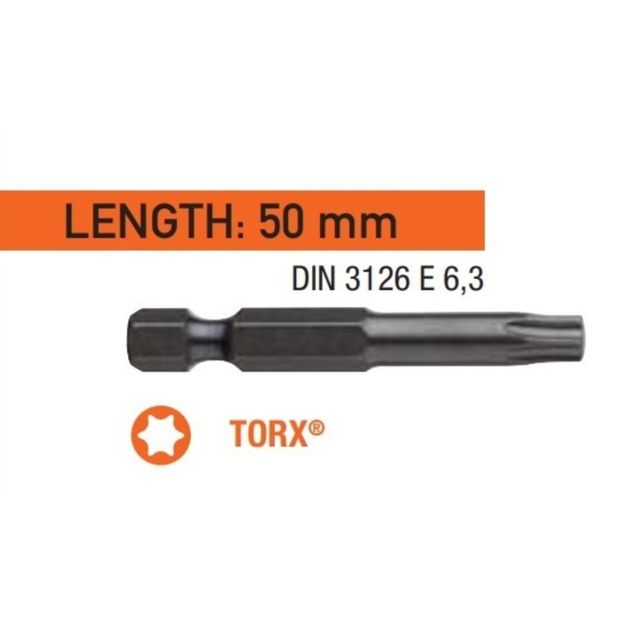 Насадка викруткова USH Industry TORX T20 x 50 мм, уп. 10 шт., фото  | SNABZHENIE.com.ua