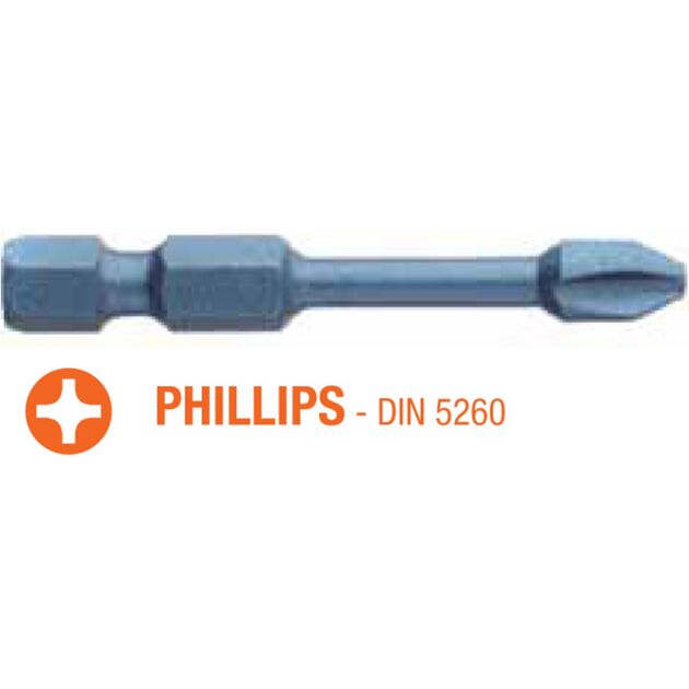 Насадка ударная USH Blue Shock PH2 x 50 мм, 5 шт., фото  | SNABZHENIE.com.ua
