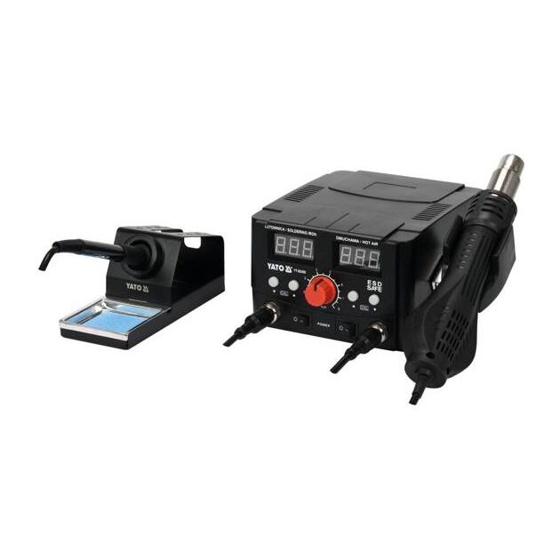 Станция паяльная YATO 75Вт, 200-480°C, фен 750Вт, 100-480°C, фото  | SNABZHENIE.com.ua