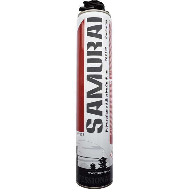 Клей-пена SAMURAI Premium Polystyrol FixFoam 750ml 900г, фото  | SNABZHENIE.com.ua