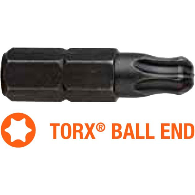 Насадка викруткова TORX T40K x 25 мм BallEnd, уп. 10 шт., фото  | SNABZHENIE.com.ua