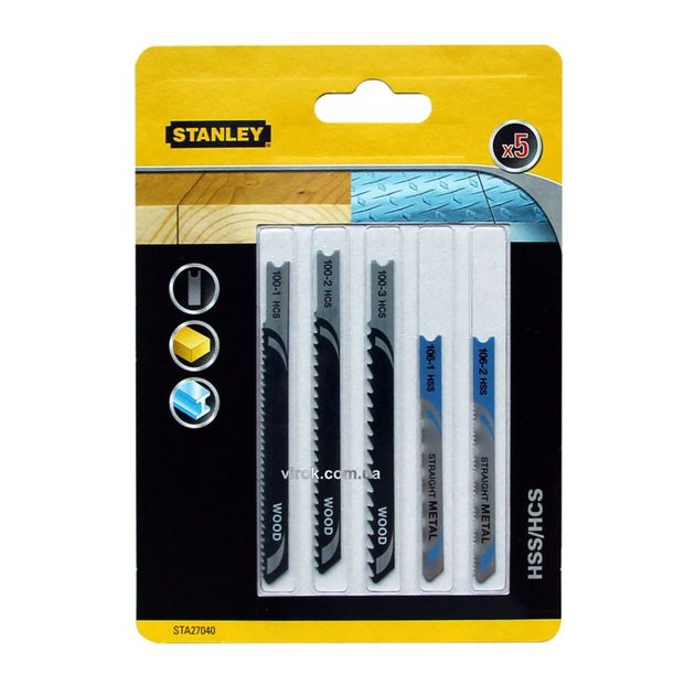 Набор полотен для электролобзика STANLEY, 5 шт, хвост U, фото  | SNABZHENIE.com.ua