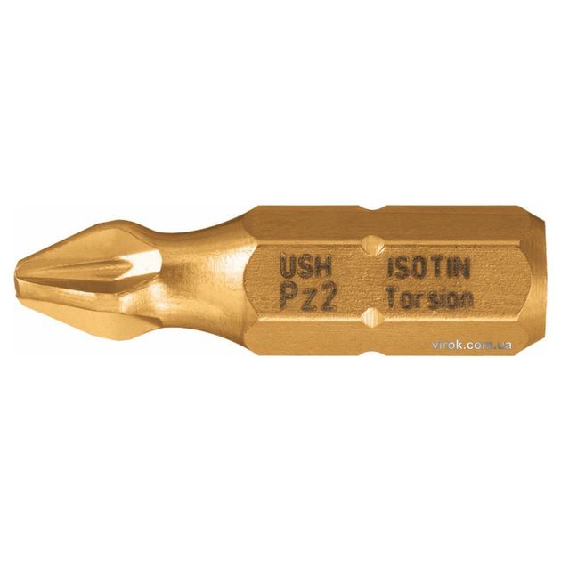 Насадка викруткова USH ISOTIN PZ3 x 25 мм, титанове покриття, 10 шт., фото  | SNABZHENIE.com.ua