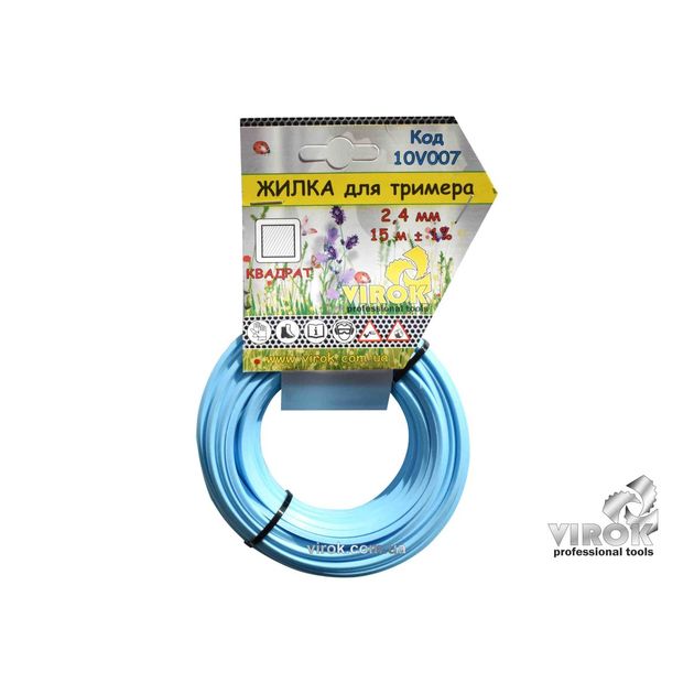 Жилка для триммера "КВАДРАТ" TM VIROK, Ø 2.7 мм, длина 15 м, фото  | SNABZHENIE.com.ua