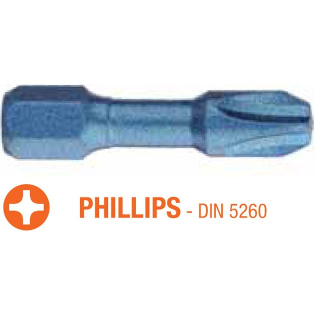 Ударная битa USH Blue Shock: Philips PH2 x 30 мм, уп. 25 шт., фото  | SNABZHENIE.com.ua