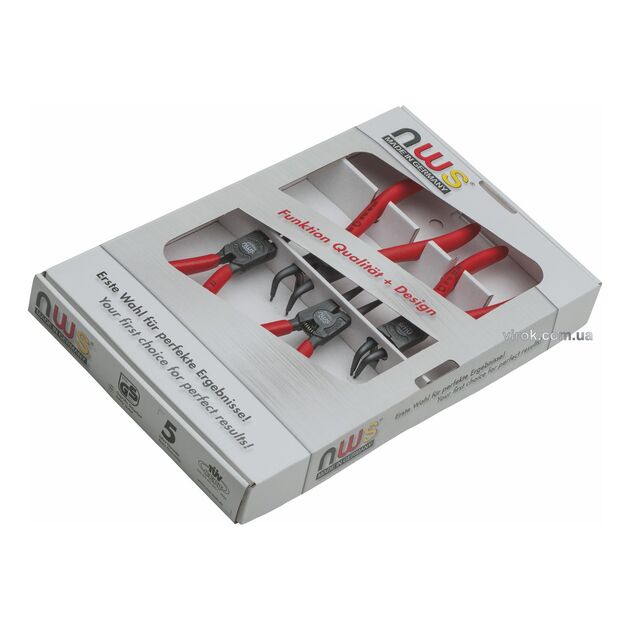 Набор съемников стопорных колец NWS, 4 шт. (прямые и изогнутые), фото  | SNABZHENIE.com.ua