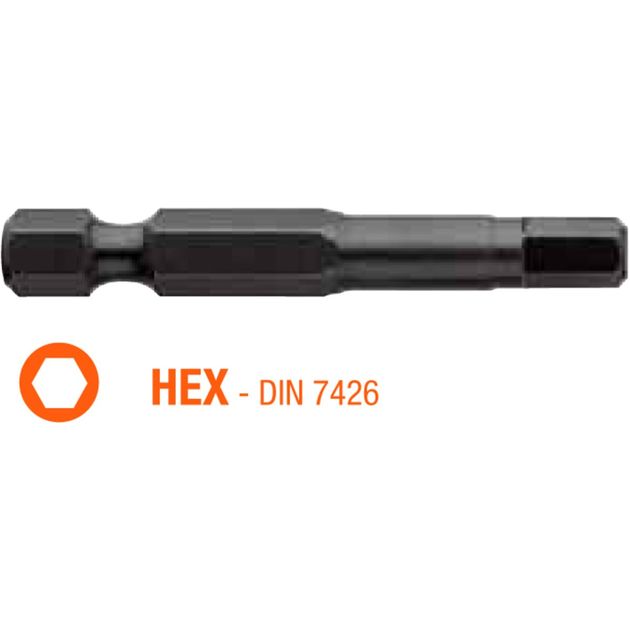 Насадка викруткова USH Industry HEX 4x50 мм, упак. 5 шт., фото  | SNABZHENIE.com.ua