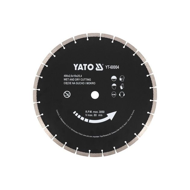 Диск алмазный сегментный по бетону YATO 400x25,4 мм, YT-84820, фото  | SNABZHENIE.com.ua