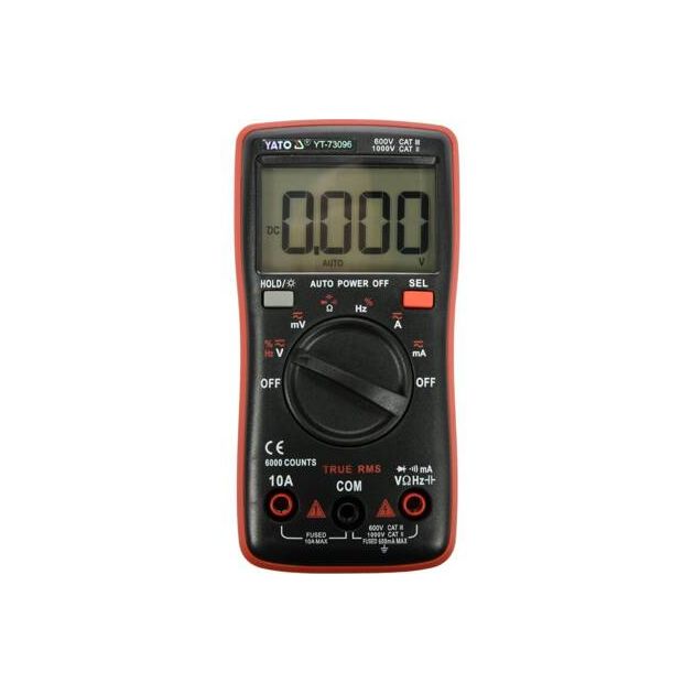 Мультиметр TRUE RMS YATO с LCD, диапазон 6000, электрические параметры, фото  | SNABZHENIE.com.ua