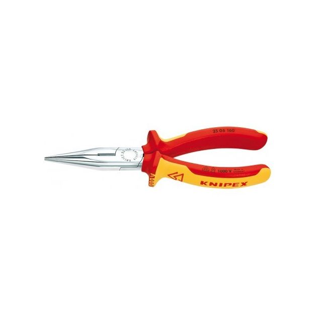 Плоскі круглогубці з ріжучими крайками KNIPEX 25 06 160, фото  | SNABZHENIE.com.ua