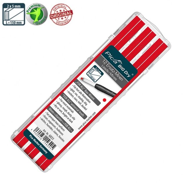 Запасные стрижни Pica BIG Dry, 6031, красные, 12 шт., фото  | SNABZHENIE.com.ua
