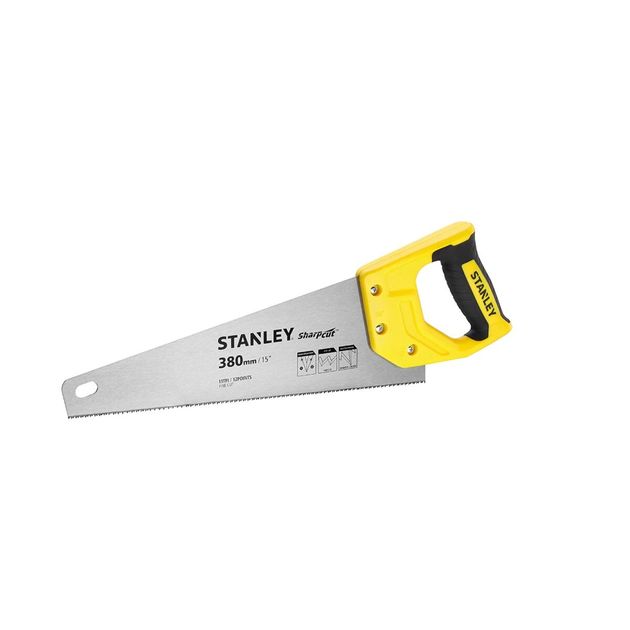 Ножівка по дереву STANLEY "SHARPCUT", 380 мм, 11 зубів/дюйм, фото  | SNABZHENIE.com.ua