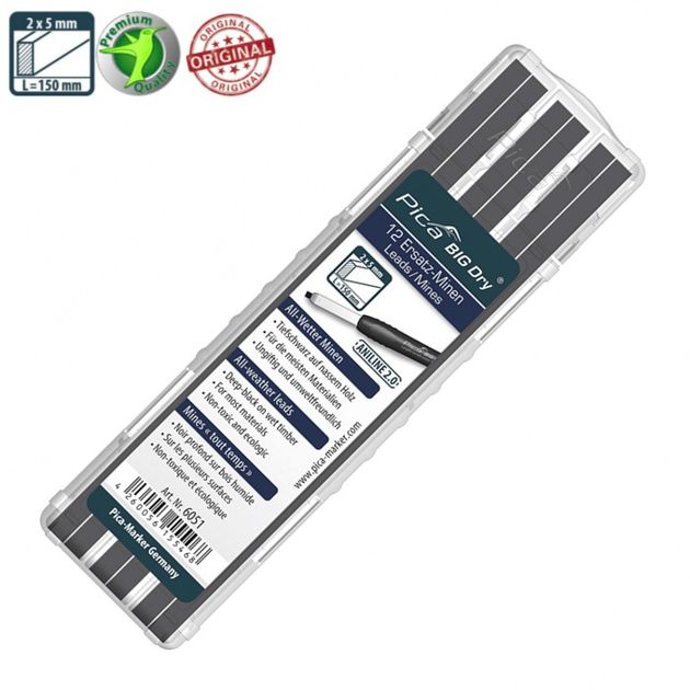 Сменные стержни Pica BIG Dry ANILINE 2.0 водостойкие, 12 шт., фото  | SNABZHENIE.com.ua