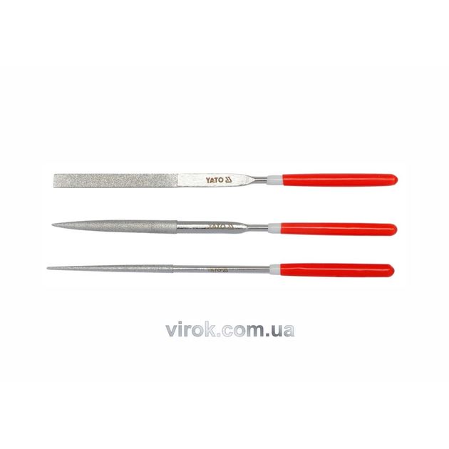 Надфиль алмазний YATO Набір 3пр. 3х140х50мм [40/400], фото  | SNABZHENIE.com.ua