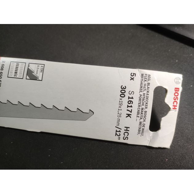 Полотно сабельной пилы S 1617 K по дереву, 5 шт. BOSCH (2608650679), фото , изображение 7 | SNABZHENIE.com.ua