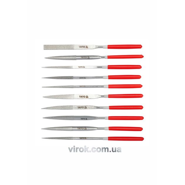 Надфиль алмазний YATO Набір, 4х160х50мм 10пр. [9/90], фото  | SNABZHENIE.com.ua