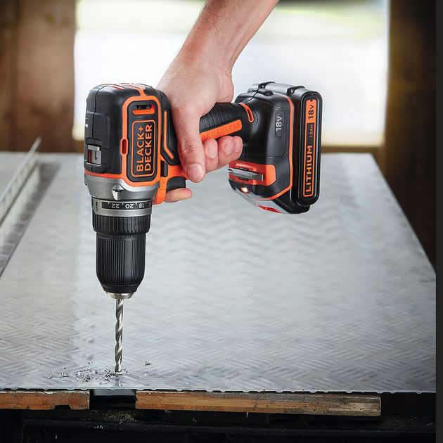 Аккумуляторная бесщёточная дрель-шуруповерт BLACK+DECKER BL186N, фото , изображение 5 | SNABZHENIE.com.ua Аккумуляторная бесщёточная дрель-шуруповерт BLACK+DECKER BL186N, фото , изображение 5 | SNABZHENIE.com.ua