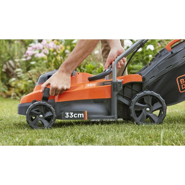 Газонокосилка акумуляторна BLACK+DECKER BCMW3336L2, фото , зображення 6 | SNABZHENIE.com.ua Газонокосилка акумуляторна BLACK+DECKER BCMW3336L2, фото , зображення 6 | SNABZHENIE.com.ua