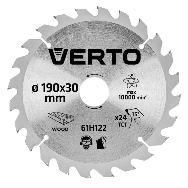 Диск отрезной VERTO 190x30 мм 24 зуба (61H122), фото  | SNABZHENIE.com.ua