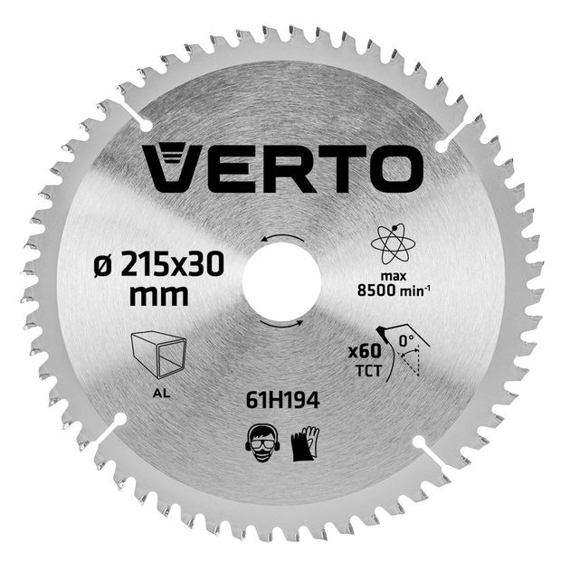 Диск отрезной 215 x 30 мм 60 зубьев по алюминию VERTO, фото  | SNABZHENIE.com.ua