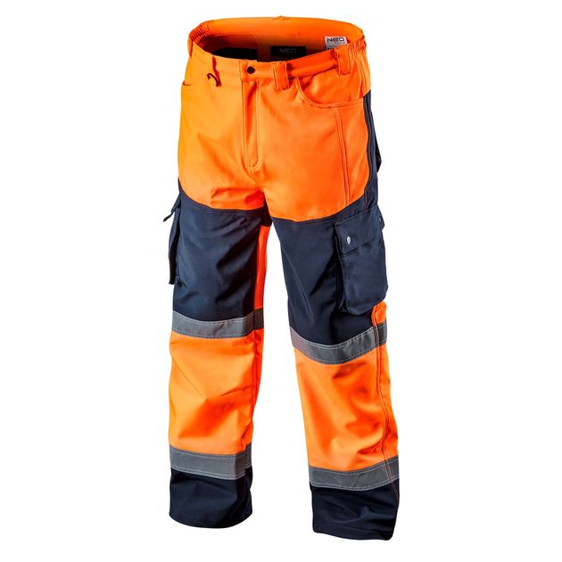 Світлоповертаючі штани softshell; помаранчеві; розмір XXL NEO, фото  | SNABZHENIE.com.ua