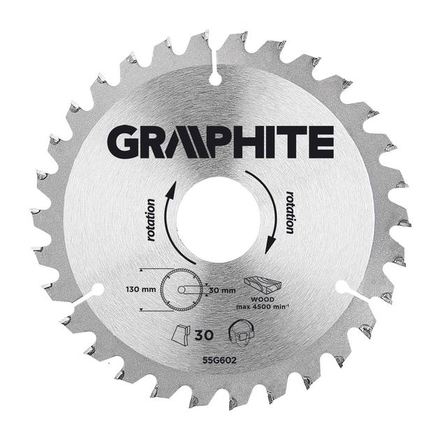 Диск отрезной GRAPHITE 130x30 мм, 30 зубьев (55H602), фото  | SNABZHENIE.com.ua