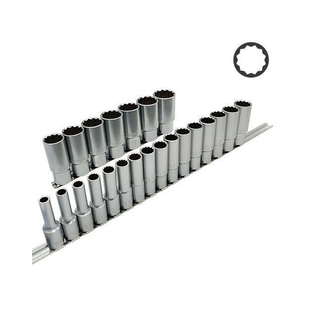 Набор длинных торцевых головок 1/2" 23 ед. TOPTUL GAAQ1623U-12, фото  | SNABZHENIE.com.ua