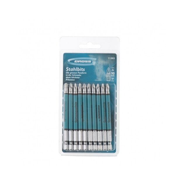 Набір біт PH2 х 90 мм, 10 шт GROSS (11263G), фото , зображення 4 | SNABZHENIE.com.ua
