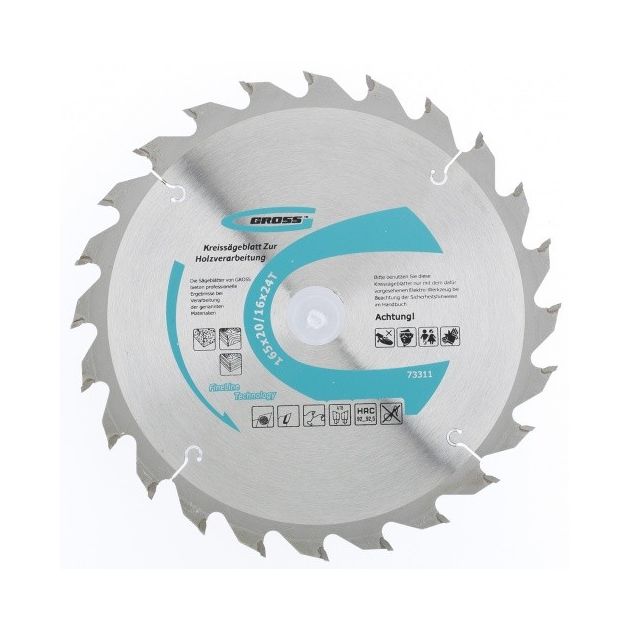 Пильний диск по дереву 165 x 20/16 x 24 Т GROSS (73311G), фото , зображення 6 | SNABZHENIE.com.ua