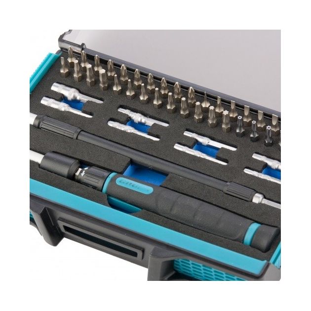 Отвертка з набором біт і торцевих головок для точних робіт, гнучкий привід, 48 штук, GROSS (11599G), фото , зображення 5 | SNABZHENIE.com.ua
