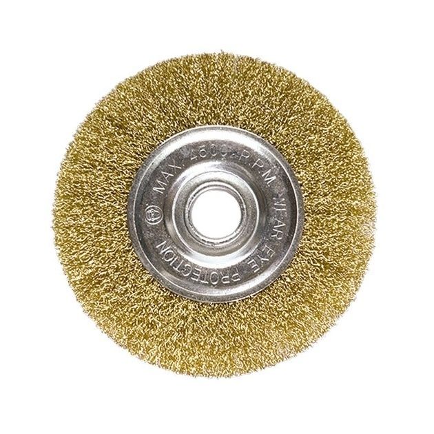 Щітка для УШМ 200 мм, посадка M14, плоска, латунирована витая проволока MATRIX (74668M), фото , зображення 2 | SNABZHENIE.com.ua