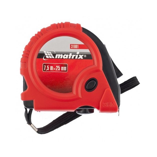 Рулетка 7,5 м х 25 мм, обрезиненный корпус MATRIX, фото , изображение 2 | SNABZHENIE.com.ua
