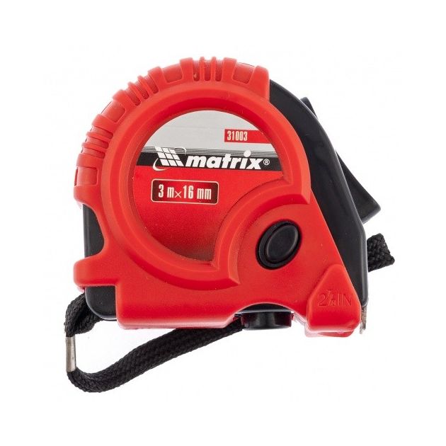 Рулетка MATRIX 3 м х 16 мм, обрезиненный корпус, 310039M, фото , изображение 2 | SNABZHENIE.com.ua