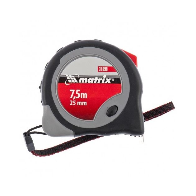Рулетка MATRIX 7,5 м х 25 мм, обрезиненный корпус, фиксация, фото , изображение 2 | SNABZHENIE.com.ua