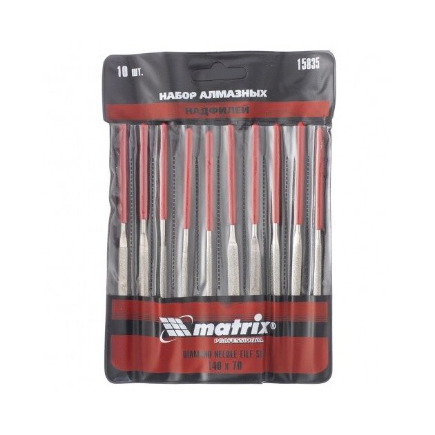Набір надфилей алмазних 140 х 70 х 3 мм, 10 шт. MATRIX, фото , зображення 2 | SNABZHENIE.com.ua