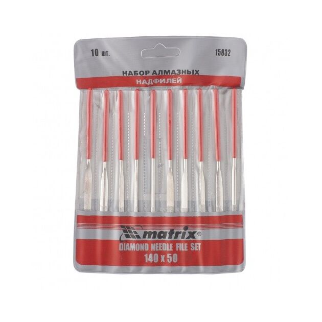 Набір надфилей алмазних 140 х 50 х 3 мм, 10 шт. MATRIX, фото , зображення 2 | SNABZHENIE.com.ua