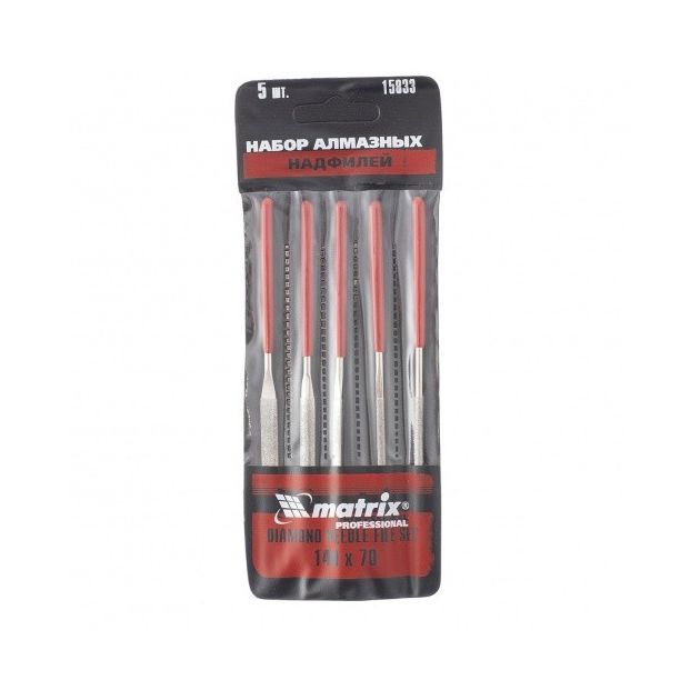 Набір надфилей алмазних 140 х 70 х 3 мм, 5 шт. MATRIX, фото , зображення 2 | SNABZHENIE.com.ua