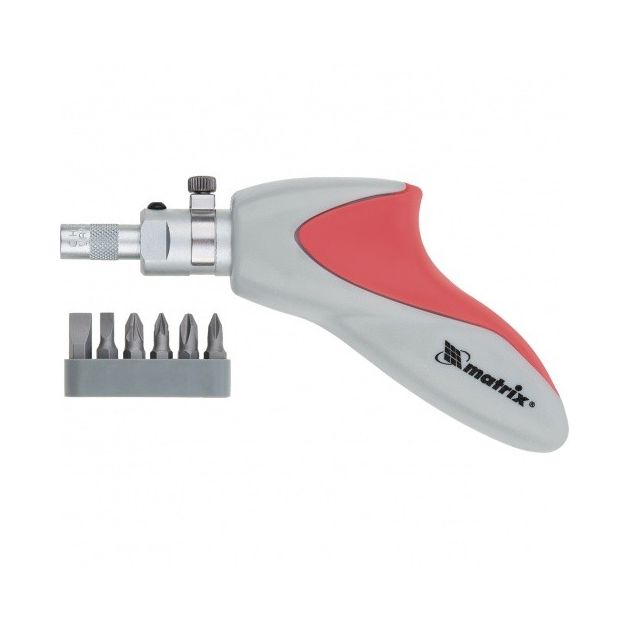 Отвертка реверсивная пистолетного типа с набором бит 6 шт. MATRIX, фото , изображение 2 | SNABZHENIE.com.ua