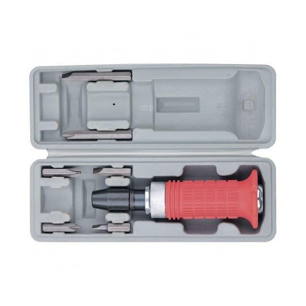 Отвертка ударно-поворотная с набором бит 6 шт., MATRIX, фото , изображение 2 | SNABZHENIE.com.ua