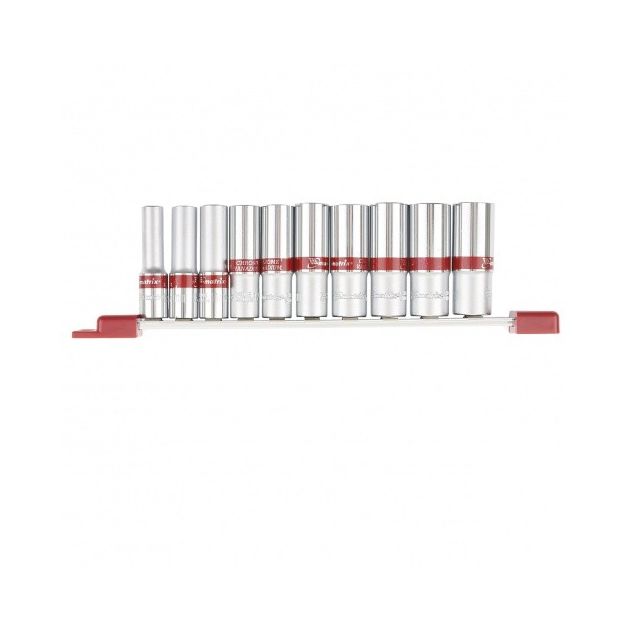 Набір подовжених торцевих головок 3/8, 6-гранних, CrV, 10 шт., 8-19 мм MATRIX (135919M), фото , зображення 2 | SNABZHENIE.com.ua