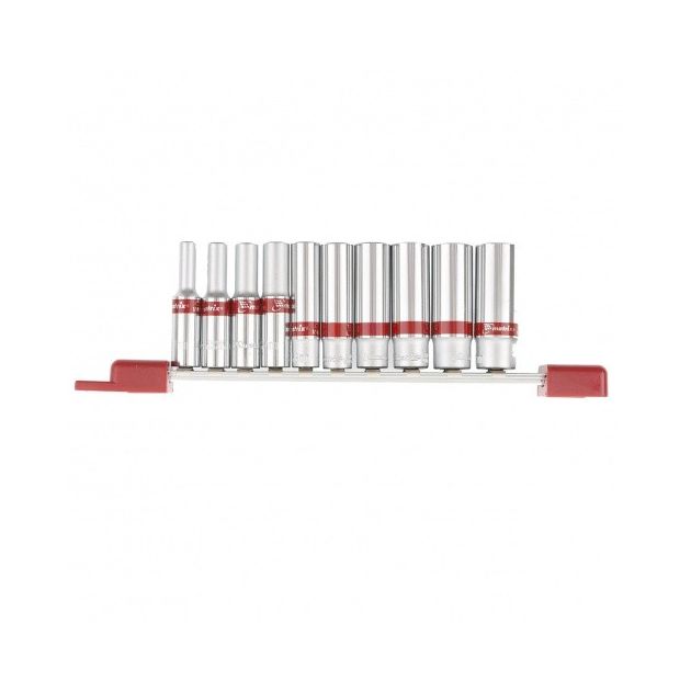 Удлиненные торцевые головки 1/4" 6-гранные CrV, 10 шт, 4-13 мм MATRIX, фото , изображение 2 | SNABZHENIE.com.ua