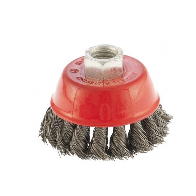 Щітка для УШМ, 65 мм, М14, чашка, крута проволока 0,35 мм MATRIX (746139M), фото , зображення 2 | SNABZHENIE.com.ua