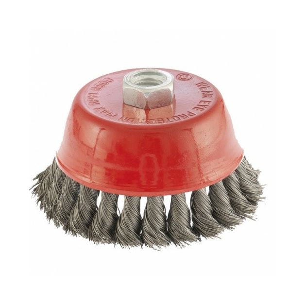 Щітка для УШМ, 100 мм, М14, чашка, кручене дрото 0,35 мм MATRIX (746159M), фото , зображення 2 | SNABZHENIE.com.ua